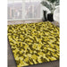 Patterned Bright Gold Yellow Rug in Family Room, pat2609yw