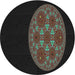 Sideview of Patterned Black Novelty Rug, pat260