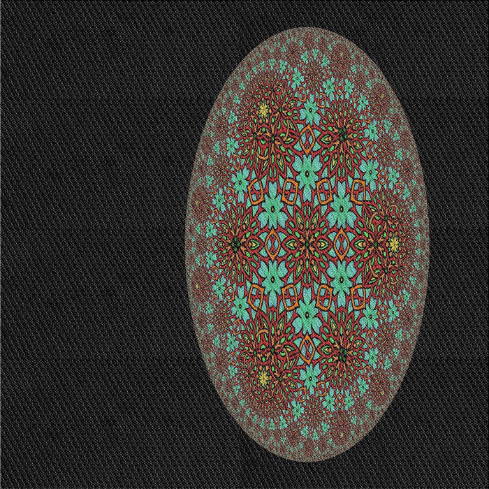 Square Patterned Black Novelty Rug, pat260