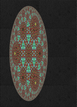 Patterned Black Novelty Rug, pat260