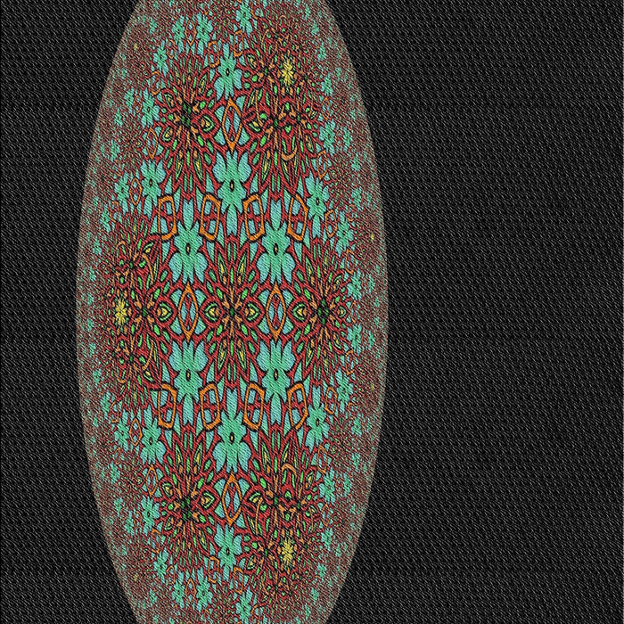 Patterned Black Novelty Rug, pat260