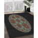 Patterned Black Novelty Rug in Family Room, pat260