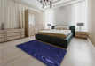 Patterned Night Blue Rug in a Bedroom, pat261blu