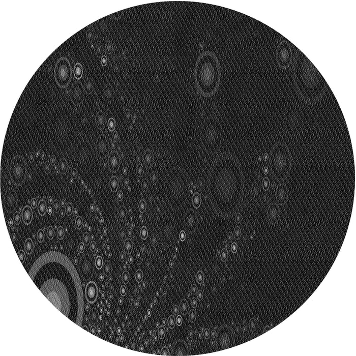 Square Patterned Black Rug, pat261gry