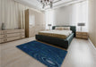 Patterned Blue Rug in a Bedroom, pat261lblu
