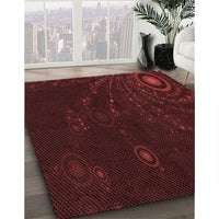 Patterned Saffron Red Rug, pat261rd