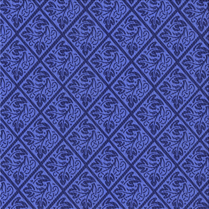 Round Patterned Blue Rug, pat2610blu