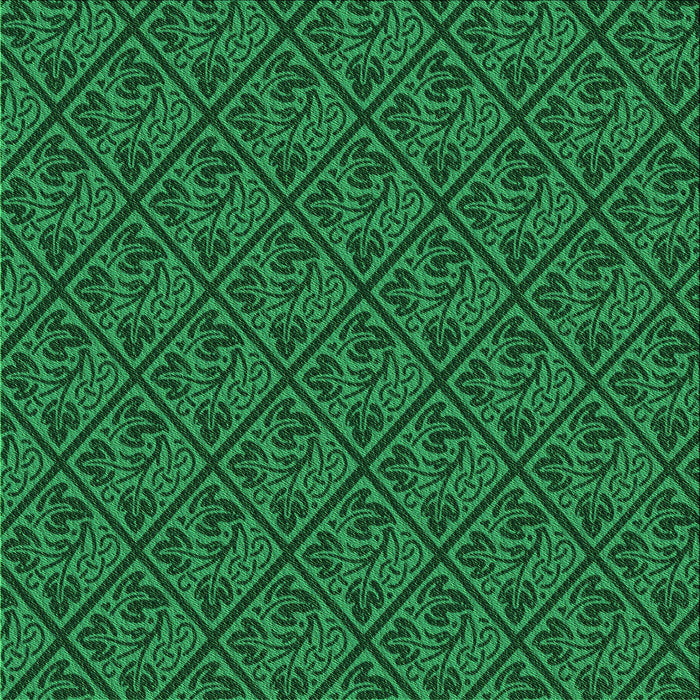 Round Patterned Deep Emerald Green Rug, pat2610grn