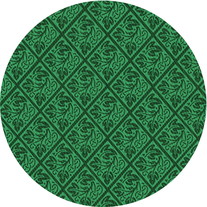 Square Machine Washable Transitional Deep Emerald Green Rug in a Living Room, wshpat2610grn