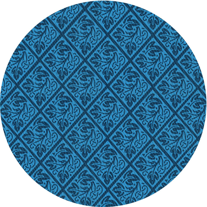 Square Machine Washable Transitional Deep Sky Blue Rug in a Living Room, wshpat2610lblu