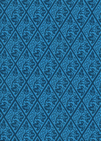 Machine Washable Transitional Deep Sky Blue Rug, wshpat2610lblu