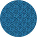 Square Patterned Deep Sky Blue Rug, pat2610lblu