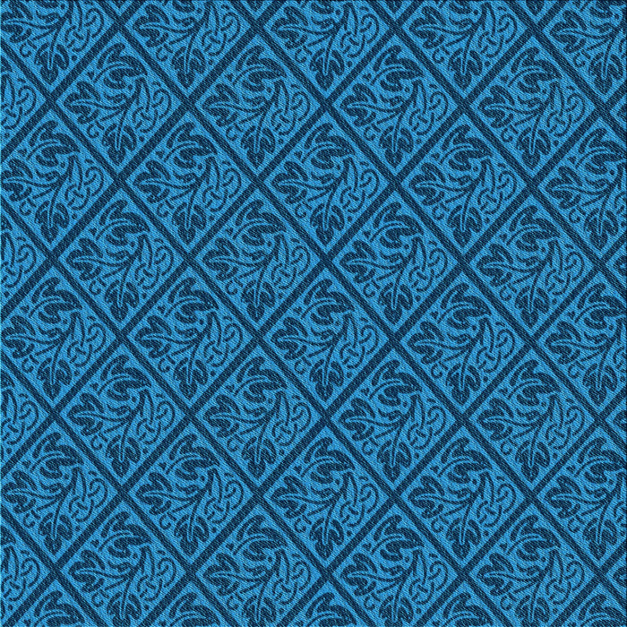 Round Patterned Deep Sky Blue Rug, pat2610lblu