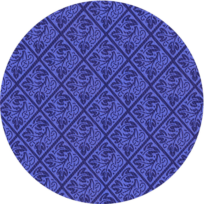 Square Machine Washable Transitional Cobalt Blue Rug in a Living Room, wshpat2610pur