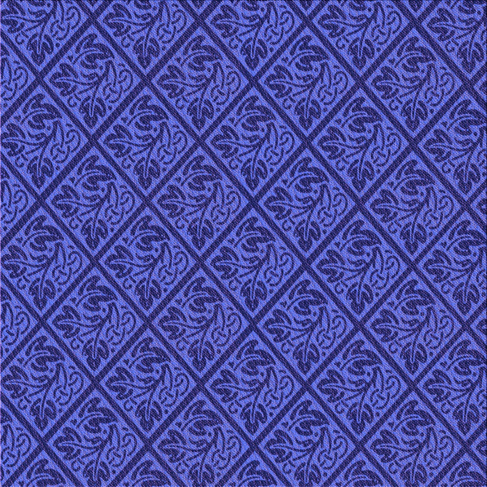 Round Patterned Cobalt Blue Rug, pat2610pur