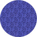 Square Patterned Cobalt Blue Rug, pat2610pur