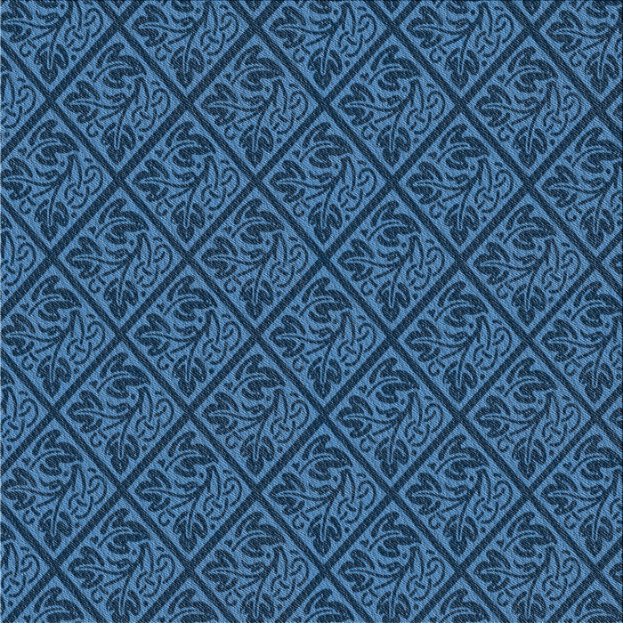 Square Patterned Blue Novelty Rug, pat2610