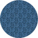 Sideview of Patterned Blue Novelty Rug, pat2610