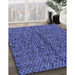 Machine Washable Transitional Light Slate Blue Rug in a Family Room, wshpat2611blu