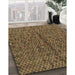 Machine Washable Transitional Cinnamon Brown Rug in a Family Room, wshpat2611brn