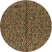 Square Patterned Cinnamon Brown Rug, pat2611brn