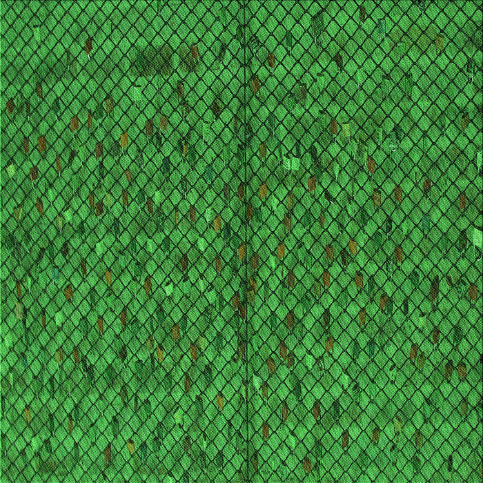 Round Patterned Deep Emerald Green Rug, pat2611grn