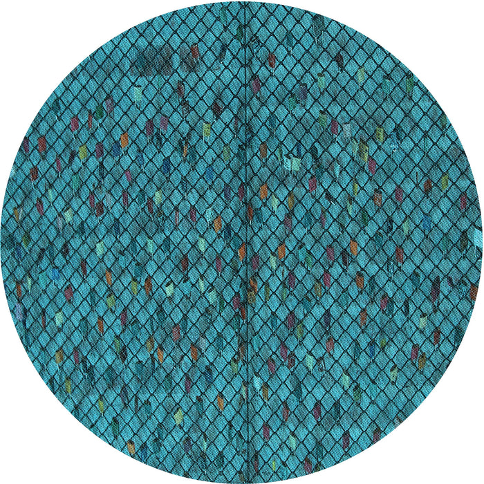 Square Machine Washable Transitional Dark Turquoise Green Rug in a Living Room, wshpat2611lblu