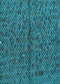 Machine Washable Transitional Dark Turquoise Green Rug, wshpat2611lblu