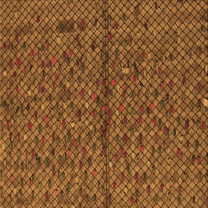 Round Patterned Red Brown Rug, pat2611org