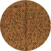 Square Patterned Red Brown Rug, pat2611org