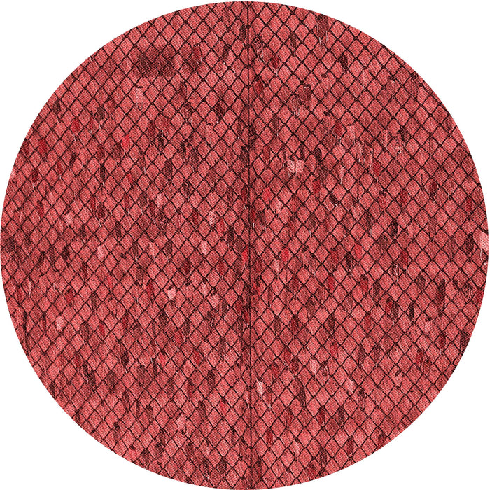 Square Patterned Tomato Red Rug, pat2611rd