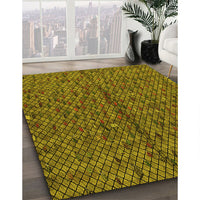 Patterned Orange Gold Rug, pat2611yw