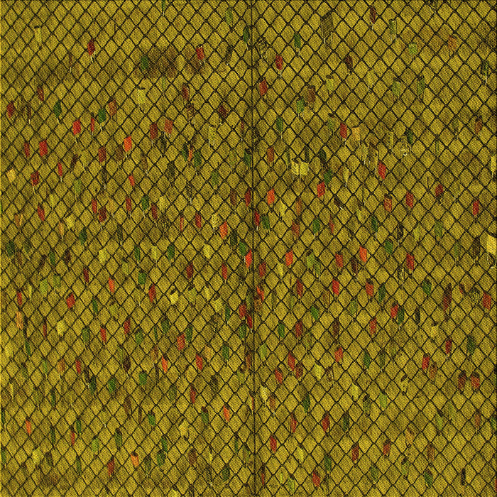 Round Patterned Orange Gold Rug, pat2611yw