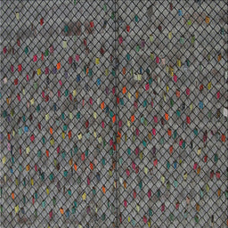 Square Patterned Gunmetal Gray Novelty Rug, pat2611