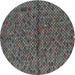 Sideview of Patterned Gunmetal Gray Novelty Rug, pat2611