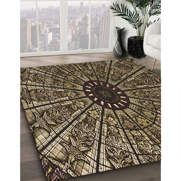 Patterned Peru Brown Rug in Family Room, pat2612brn