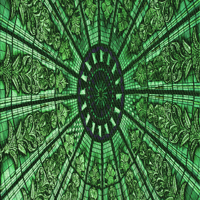 Patterned Dark Forest Green Rug, pat2612grn