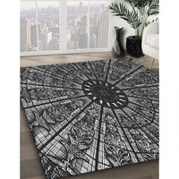 Patterned Charcoal Black Rug, pat2612gry