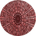 Square Patterned Maroon Red Rug, pat2612rd