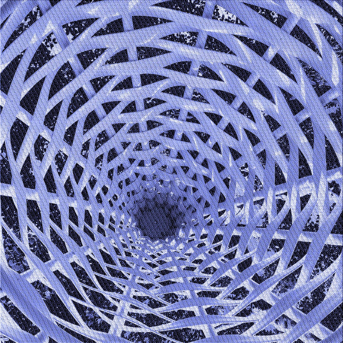 Round Patterned Sky Blue Rug, pat2613blu