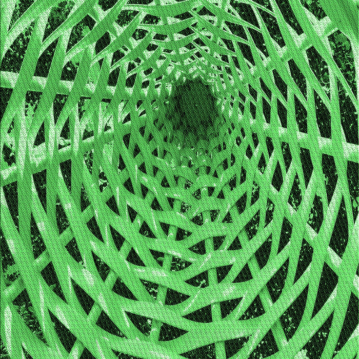 Patterned Green Rug, pat2613grn