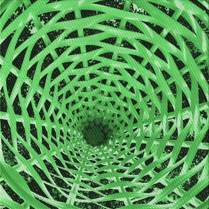 Round Patterned Green Rug, pat2613grn