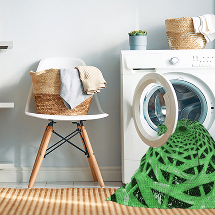 Machine Washable Transitional Green Rug in a Washing Machine, wshpat2613grn