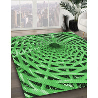 Patterned Green Rug, pat2613grn