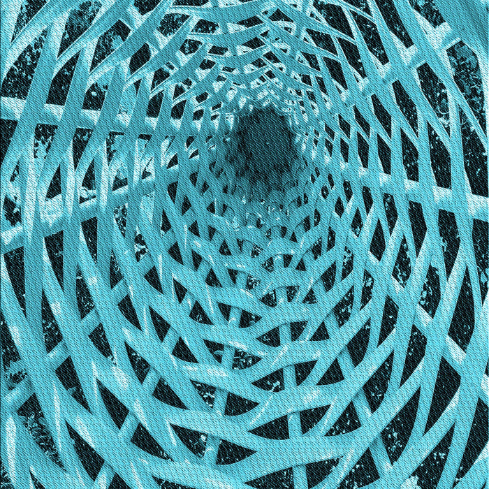 Patterned Teal Green Rug, pat2613lblu