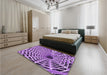 Patterned Violet Purple Rug in a Bedroom, pat2613pur