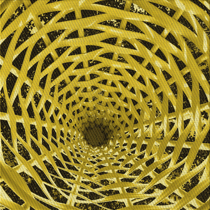 Round Patterned Dark Bronze Brown Rug, pat2613yw