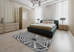 Machine Washable Transitional Silver Gray Rug in a Bedroom, wshpat2613