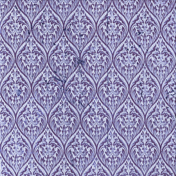 Round Machine Washable Transitional Amethyst Purple Rug, wshpat2614blu