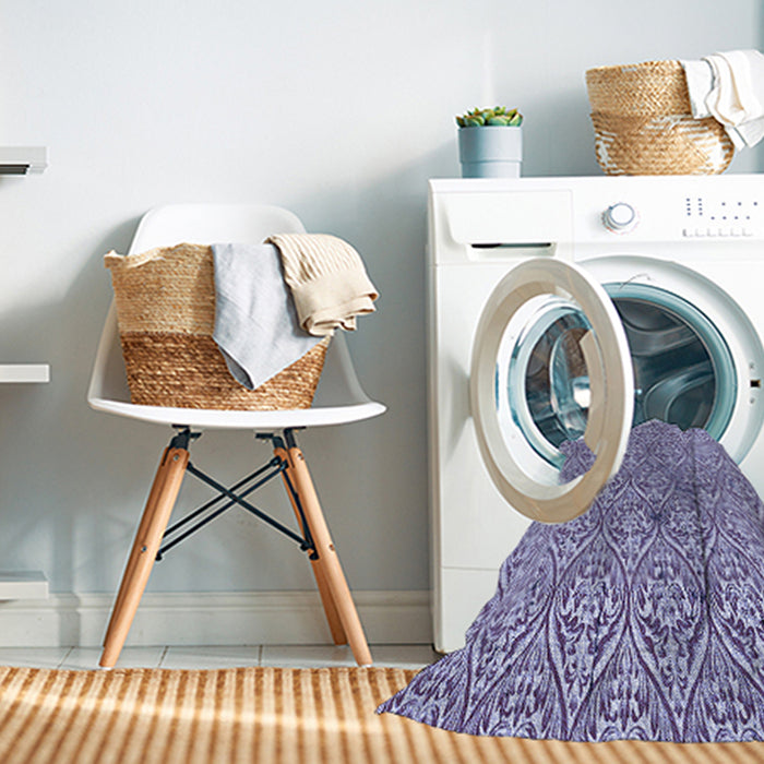 Machine Washable Transitional Amethyst Purple Rug in a Washing Machine, wshpat2614blu